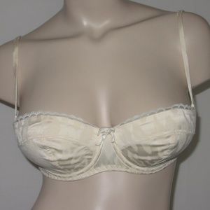 SOLD Agent Provocateur 34D Vintage Satin Ivory Bra